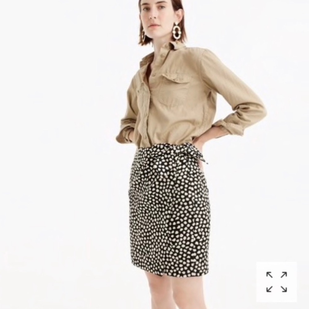 J Crew Metallic Faux Wrap Skirt